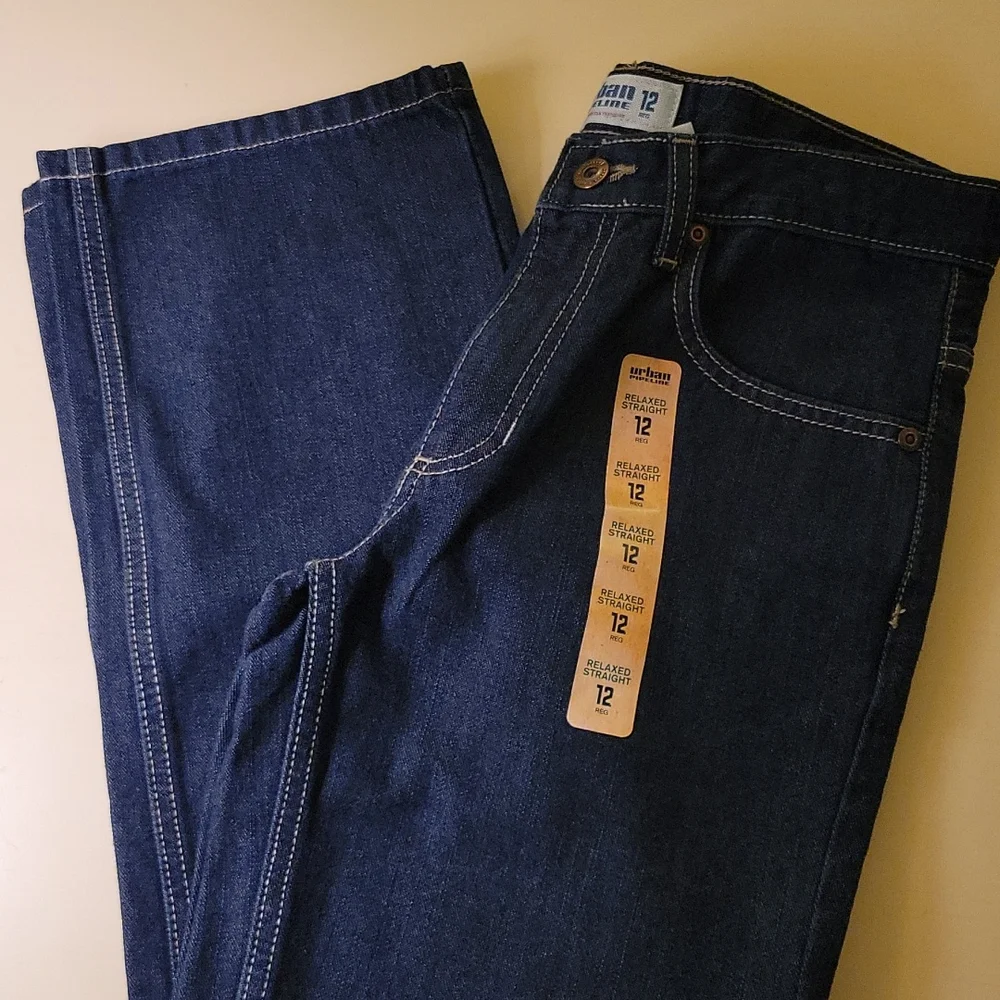 Urban Pipeline Relaxed Straight Boys Jeans, Size 12